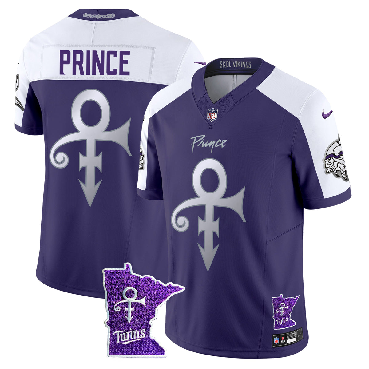 Men's Minnesota Vikings 2024 Prince Vapor Limited Jersey V2 - All Stitched - Purple Alternate - Prince — view 1