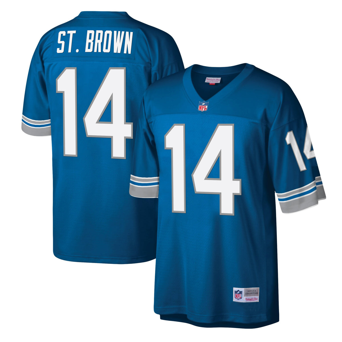 Men's Detroit Lions Big & Tall Legacy Jersey - All Stitched - Blue - St. Brown — view 1