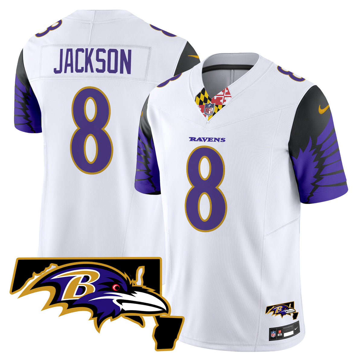 Men's Ravens Maryland Patch Vapor Limited Jersey V2 - All Stitched - Purple Limited - Derrick Henry — view 1