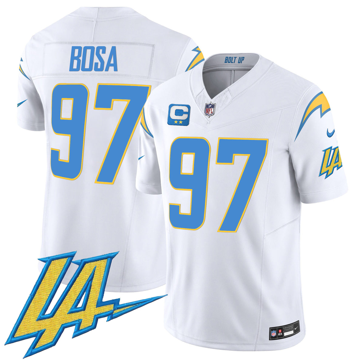 Men's Chargers Vapor Limited Jersey V2 - All Stitched - White - Joey Bosa — view 1