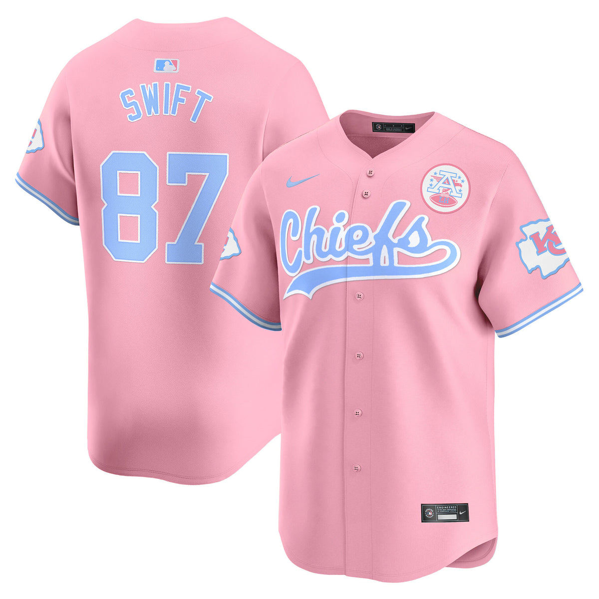 Unisex Chiefs Bubblegum Pink Vapor Premier Limited Jersey - All Stitched - Pink - Taylor Swift — view 1