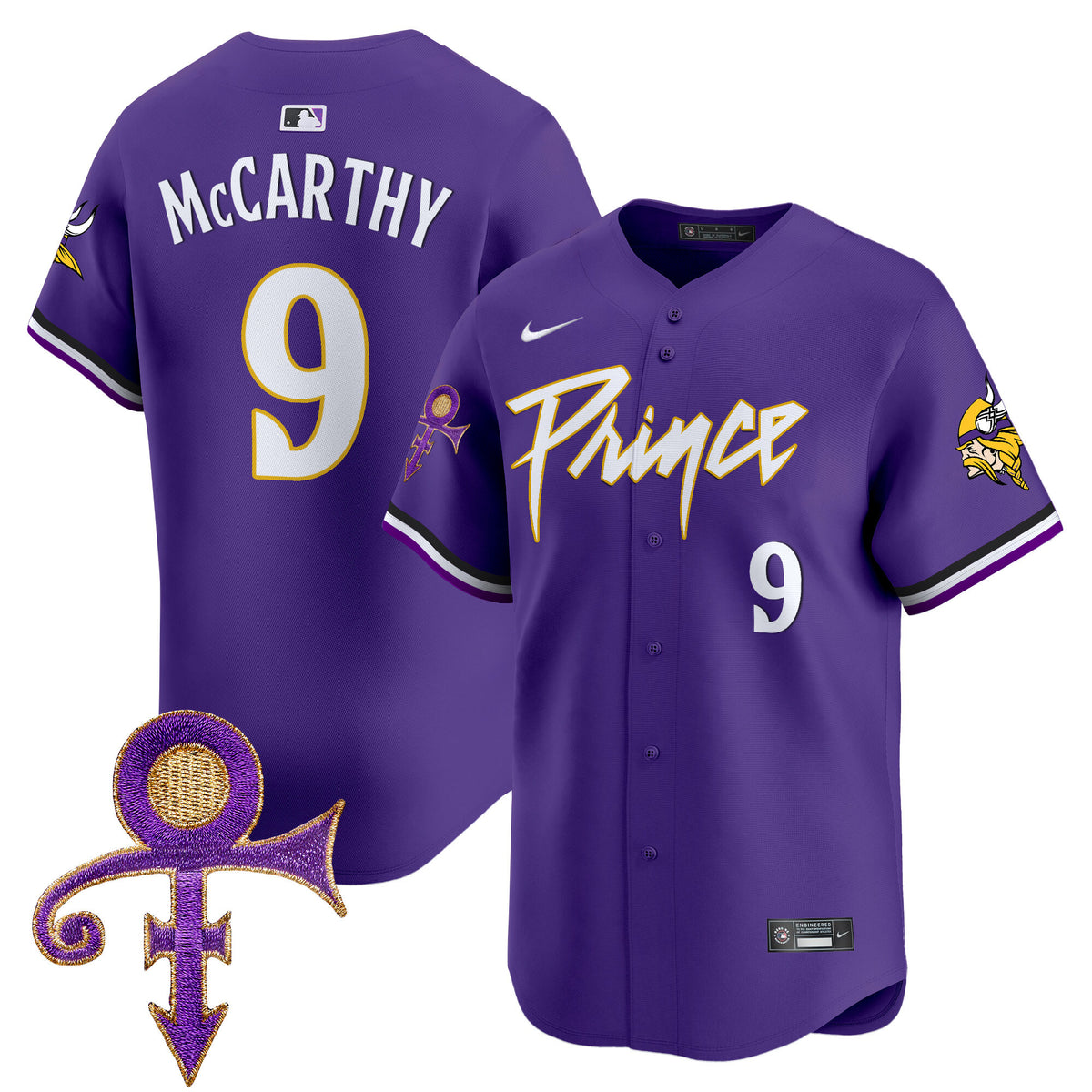 Men's Minnesota Vikings Prince Patch Vapor Premier Limited Jersey - All Stitched - Purple - J.J. McCarthy — view 1