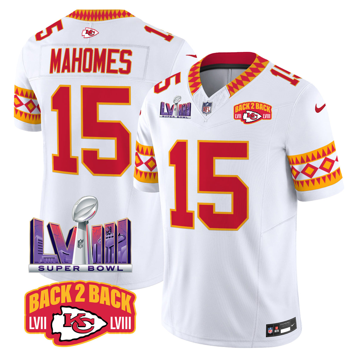 Men's Chiefs Special Vapor Limited Jersey - All Stitched - White - Patrick Mahomes — view 1