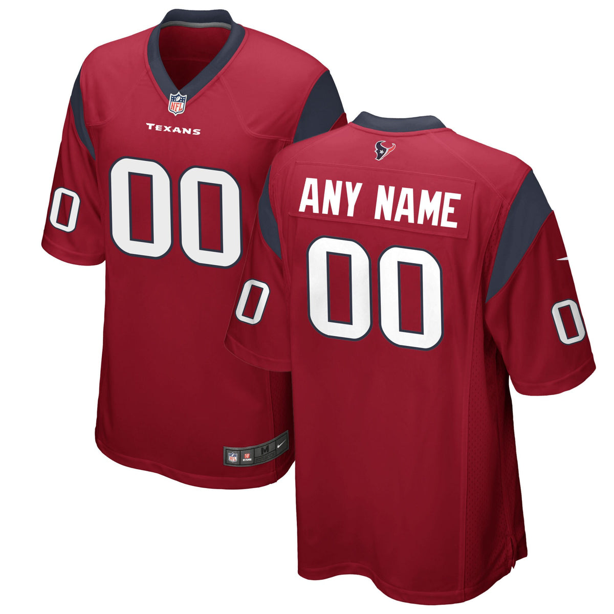 Houston Texans Custom Jersey - All Stitched - Red — view 1
