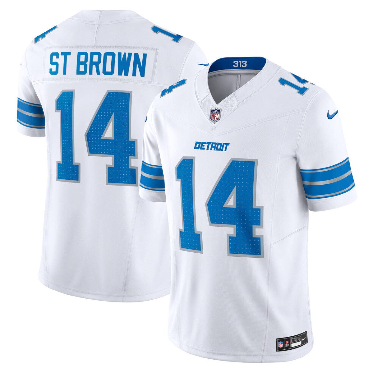 Men's Detroit Lions 2024 Vapor Limited Jersey - All Stitched - White - St. Brown — view 1