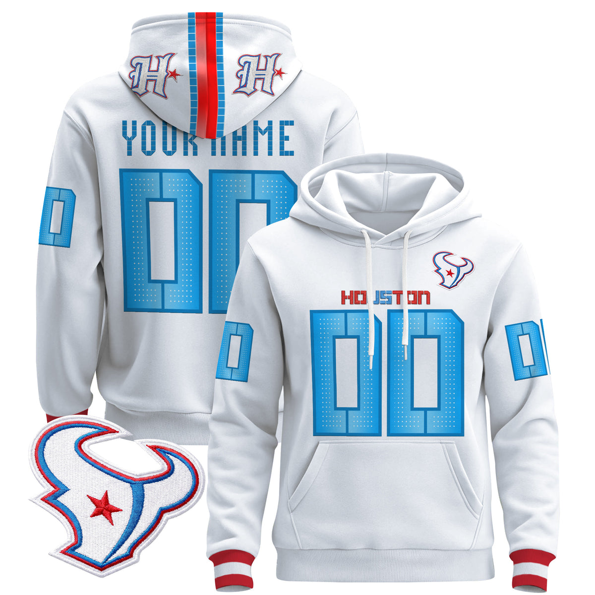 Houston Texans 2026 Rivalries Premium Custom Pullover Hoodie - All Stitched - Custom — view 1