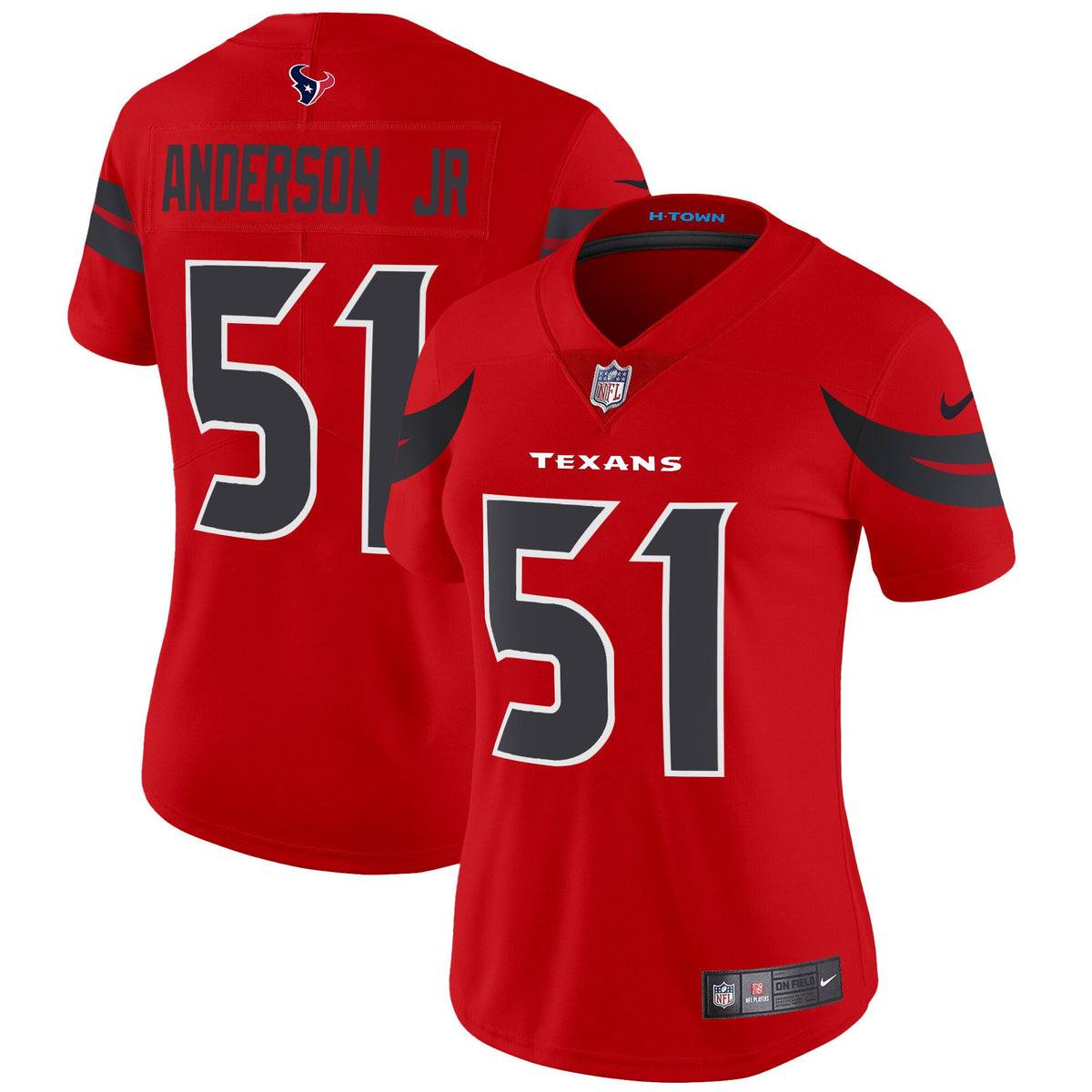 Women's Houston Texans 2024 Vapor Limited Jersey - All Stitched - Red - Will Anderson Jr — view 1