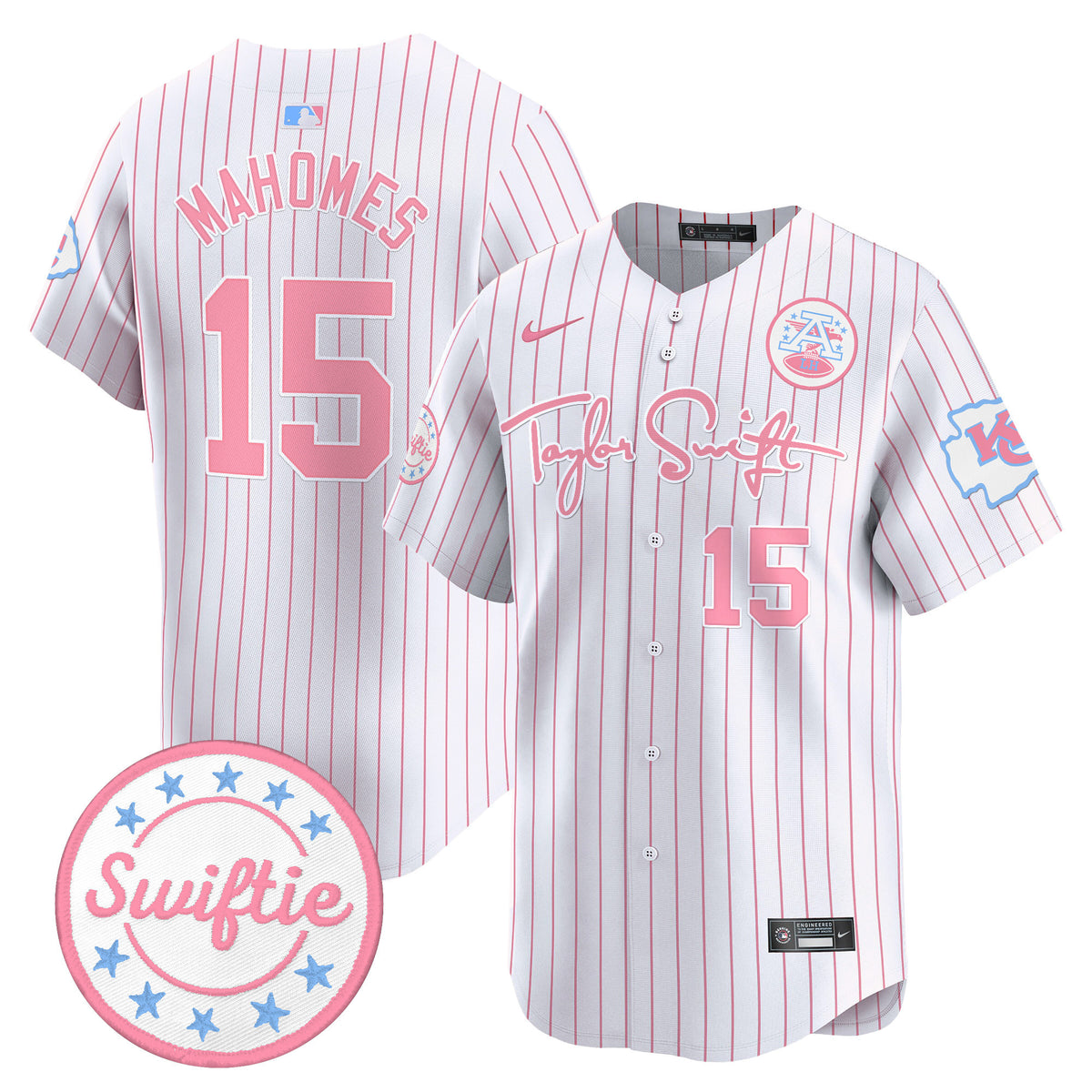 Unisex Chiefs Taylor Swift Bubblegum Pink Vapor Premier Limited Jersey - All Stitched — view 1