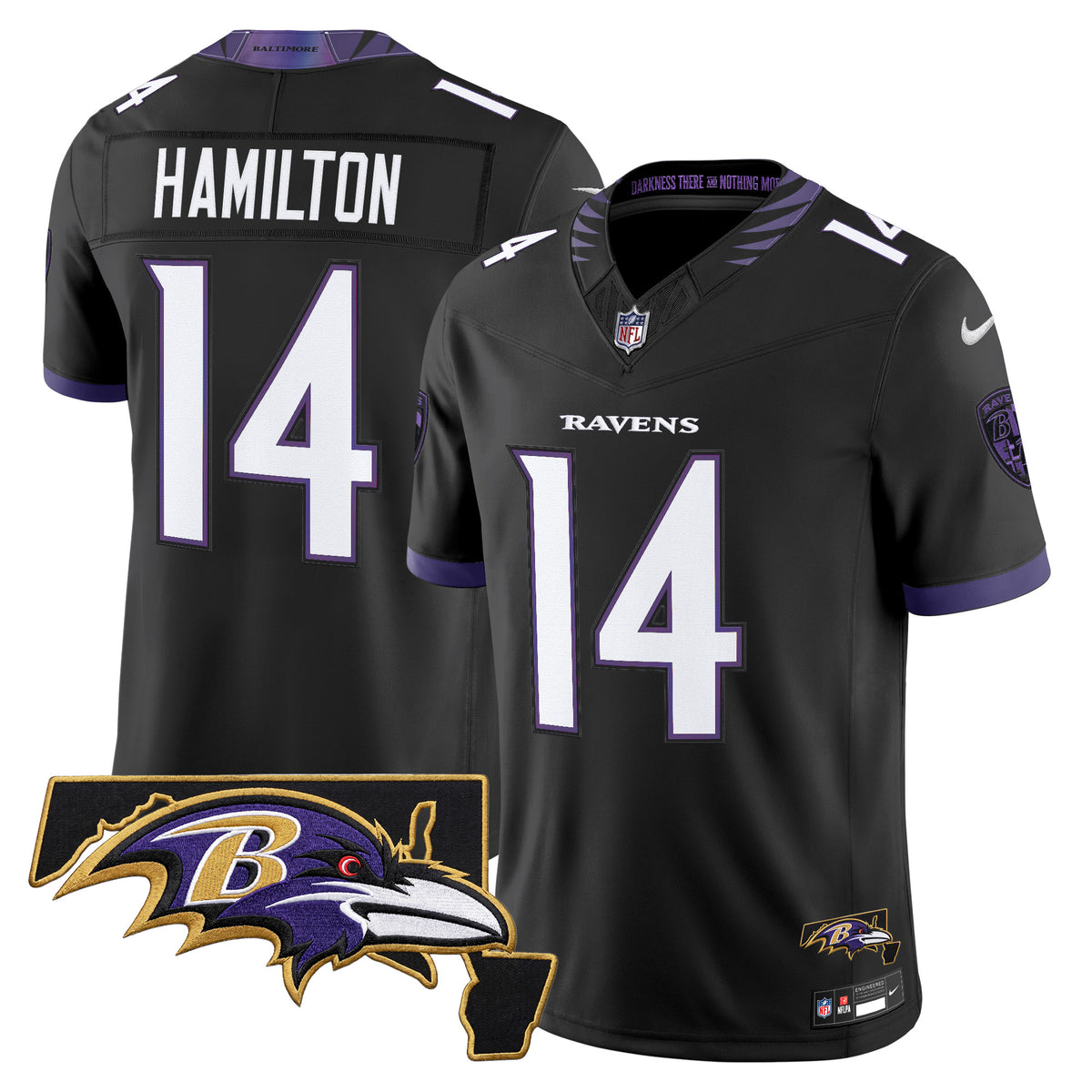 Men's Baltimore Ravens 2026 Vapor Limited Jersey V2 - All Stitched - Black - Kyle Hamilton — view 1