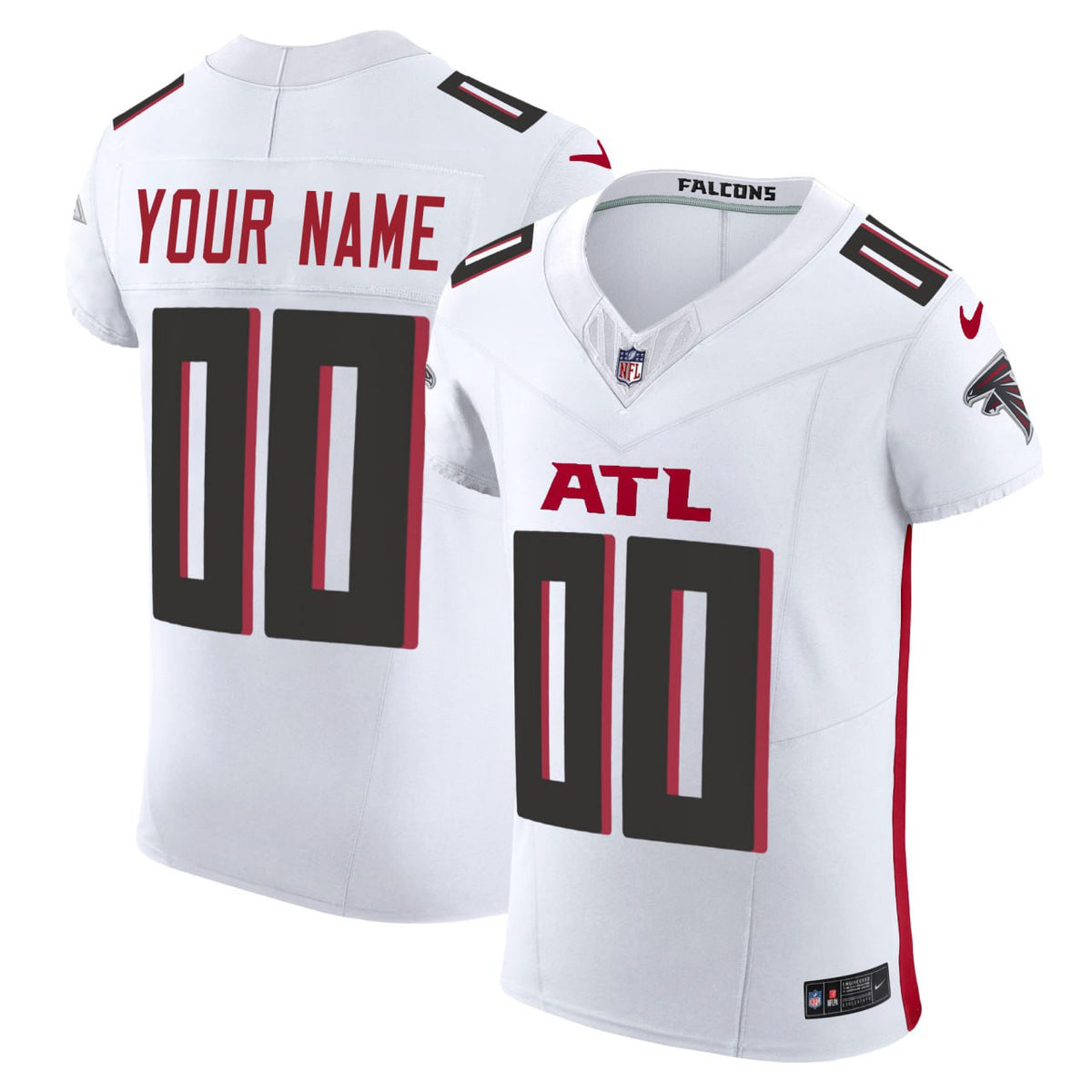 Atlanta Falcons White Custom Vapor Elite Jersey - All Stitched - White — view 1