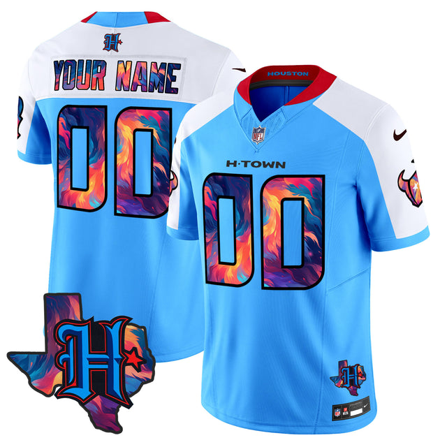 Houston Texans 2024 Special Vapor Limited Custom Jersey - All Stitched - Blue Alternate — view 1