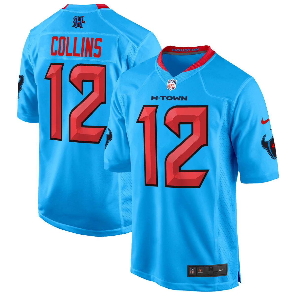 Men's Houston Texans 2024 Game Jersey - All Stitched - Blue - Nico Collins — view 1