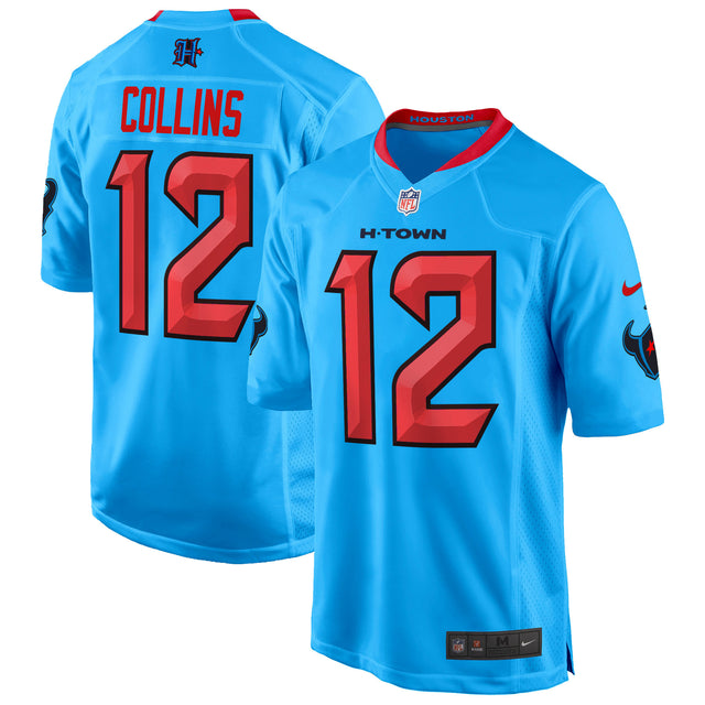 Men's Houston Texans 2024 Game Jersey - All Stitched - Blue - Nico Collins — view 1