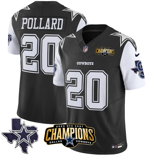 Men's Cowboys 2023 NFC East Champions Patch Vapor Jersey - All Stitched - Black - Tony Pollard — view 1