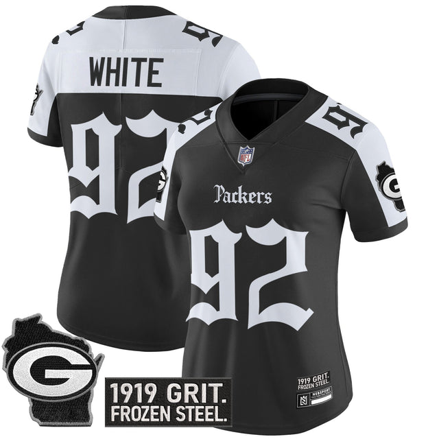 Women's Green Bay Packers 'Gothic Frozen Tundra Edition' Vapor Limited Jersey - All Stitched - Alternate - Reggie White — view 1