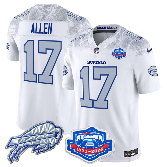 Men's Buffalo Bills 2025 Rivalries Vapor Limited Jersey - Farewell Season Patch - All Stitched - Cold Front - Josh Allen — view 1