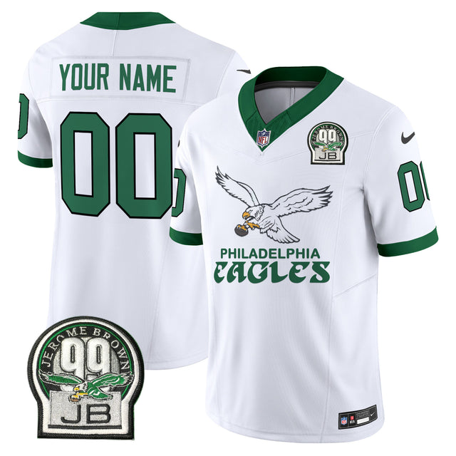Eagles Kelly Green Vapor Limited Custom Jersey V5 - All Stitched - Kelly White — view 1
