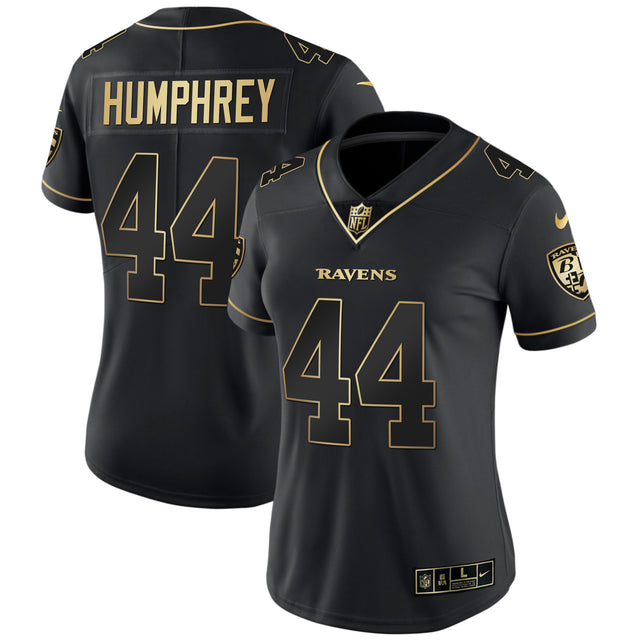 Women's Ravens Gold Vapor Jersey - All Stitched - Black Gold - Marlon Humphrey — view 1