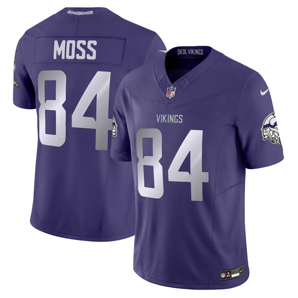 Men's 2024 Minnesota Vikings Winter Warrior Vapor Limited Jersey - All Stitched - Purple - Randy Moss — view 1