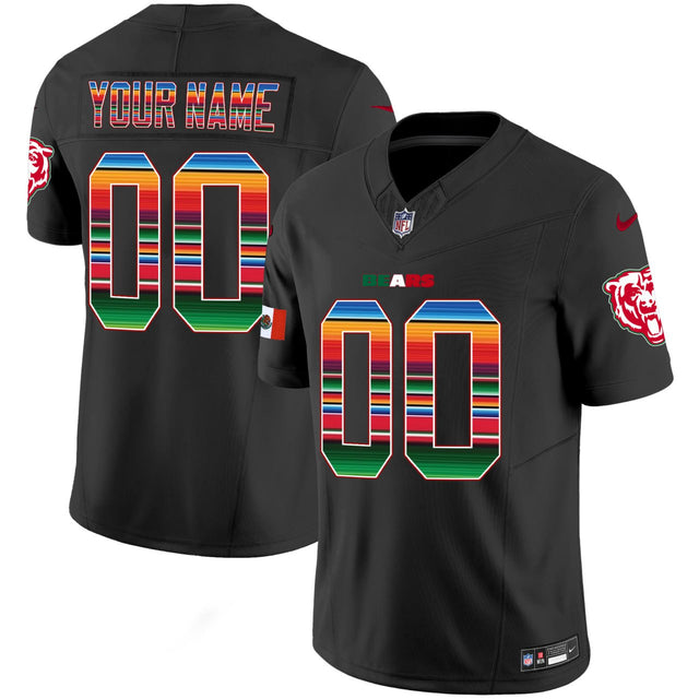 Chicago Bears Mexico Custom Jersey - All Stitched - Black — view 1