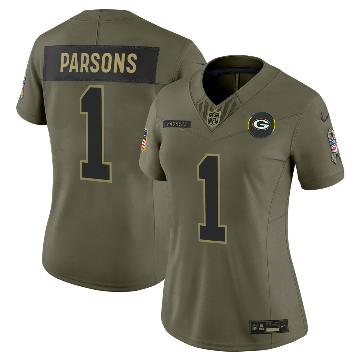 Women's Green Bay Packers 2025 Salute to Service Vapor Limited Jersey - All Stitched - Olive - Micah Parsons — view 1