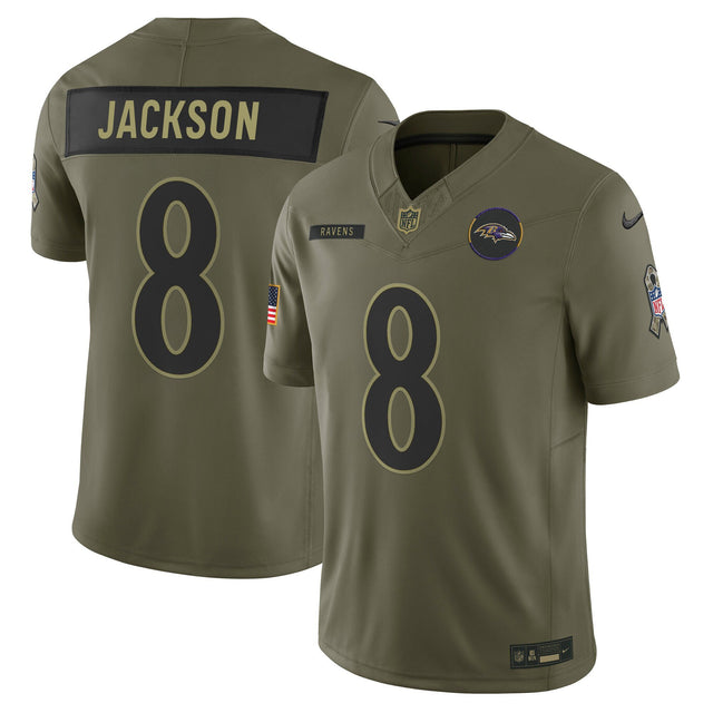 Baltimore Ravens 2025 Salute to Service Vapor Limited Jersey - All Stitched - Lamar Jackson — view 1