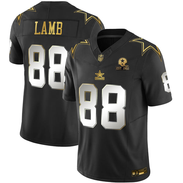 Men's Cowboys Throwback Limited Vapor Jersey V2 - All Stitched - Black Limited - CeeDee Lamb — view 1