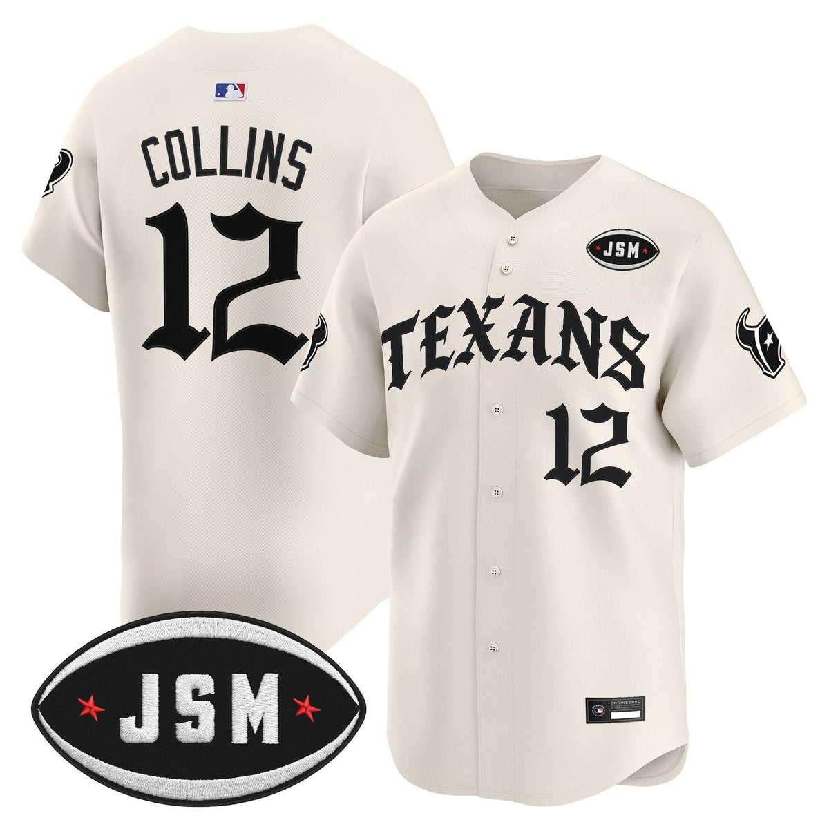 Men's Houston Texans 'Old English Edition' Vapor Premier Limited Jersey - All Stitched - Cream - Nico Collins — view 1