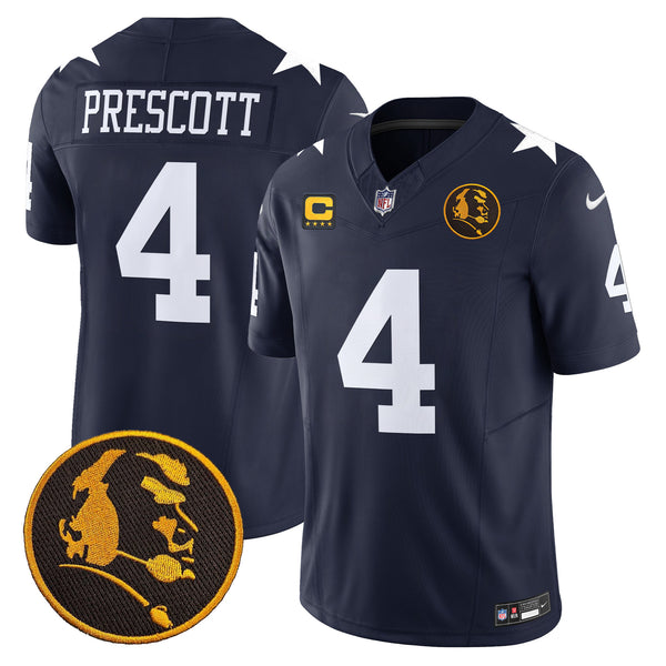 Men's Cowboys Texas & John Madden Patch Vapor Limited Jersey V2 - All Stitched - Navy - Dak Prescott — view 1