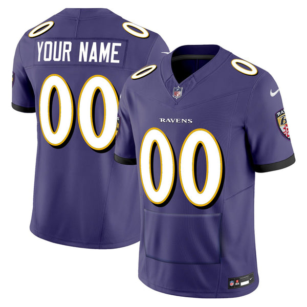 Baltimore Ravens Custom With Pocket Jersey - All Stitched - Purple — view 1