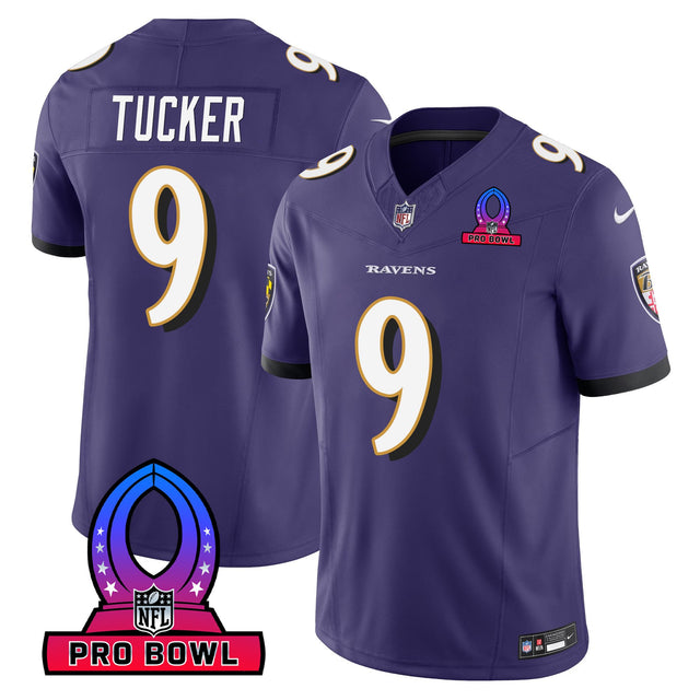Men's Ravens 2024 Pro Bowl Patch Vapor Jersey - All Stitched - Purple - Justin Tucker — view 1