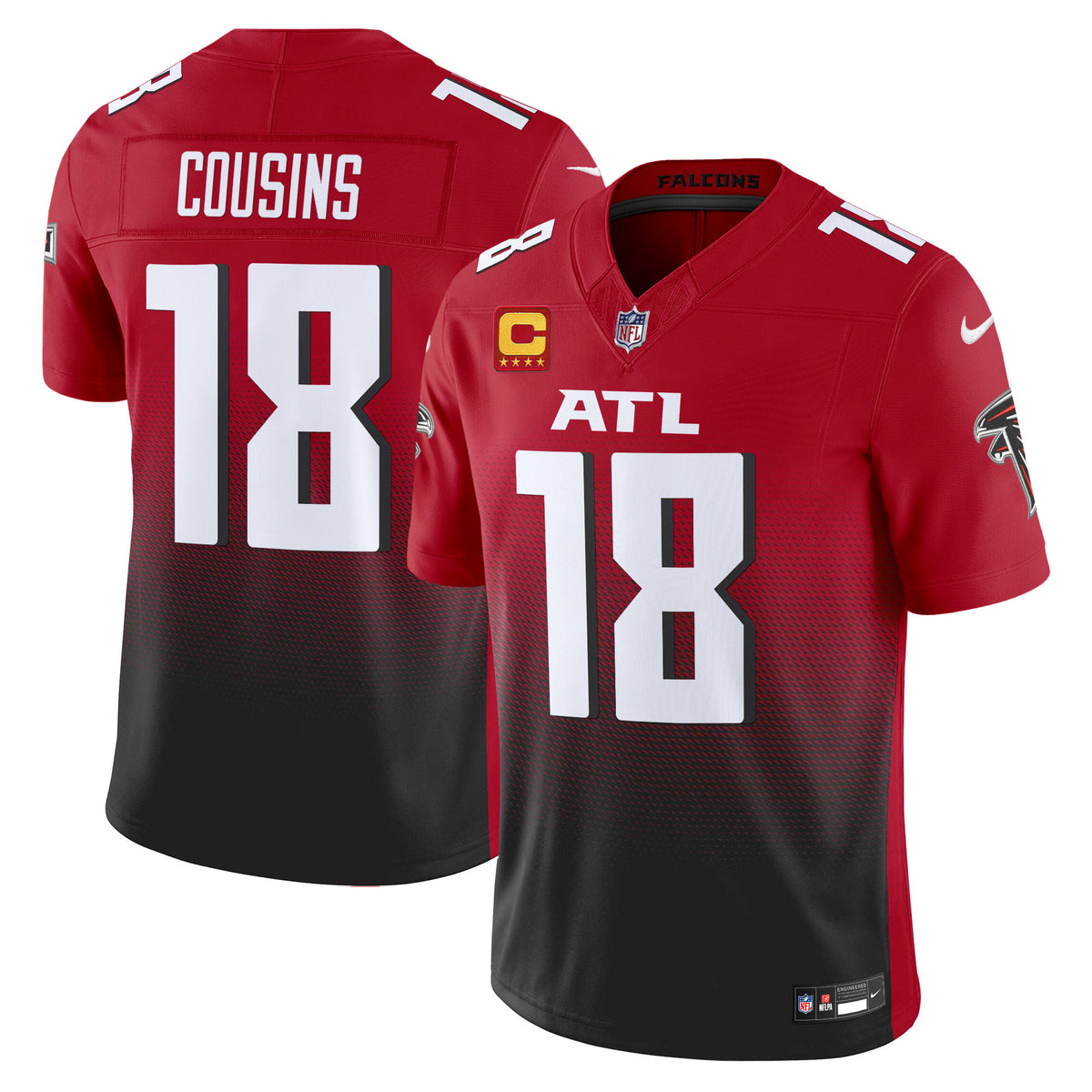 Men's Atlanta Falcons 2024 Vapor Limited Jersey - All Stitched - Red - Kirk Cousins — view 1