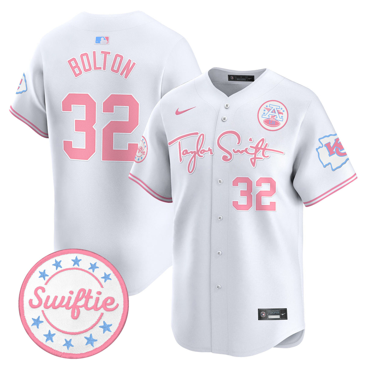 Unisex Chiefs Taylor Swift Bubblegum Pink Vapor Premier Limited Jersey - All Stitched — view 1