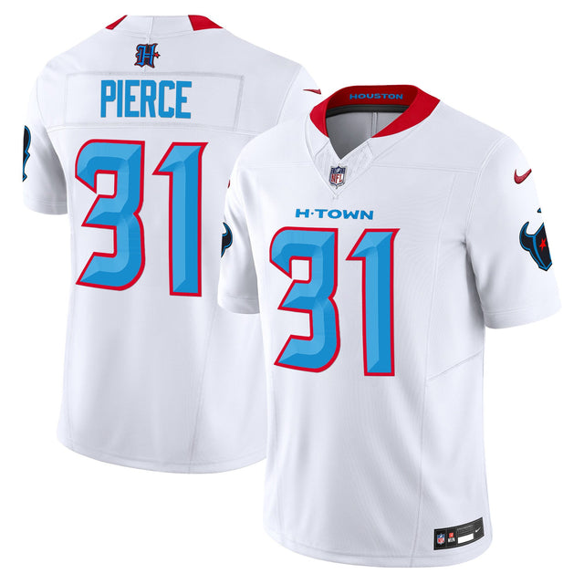 Men's Houston Texans 2024 Vapor Limited Jersey V2 - All Stitched - White - Dameon Pierce — view 1