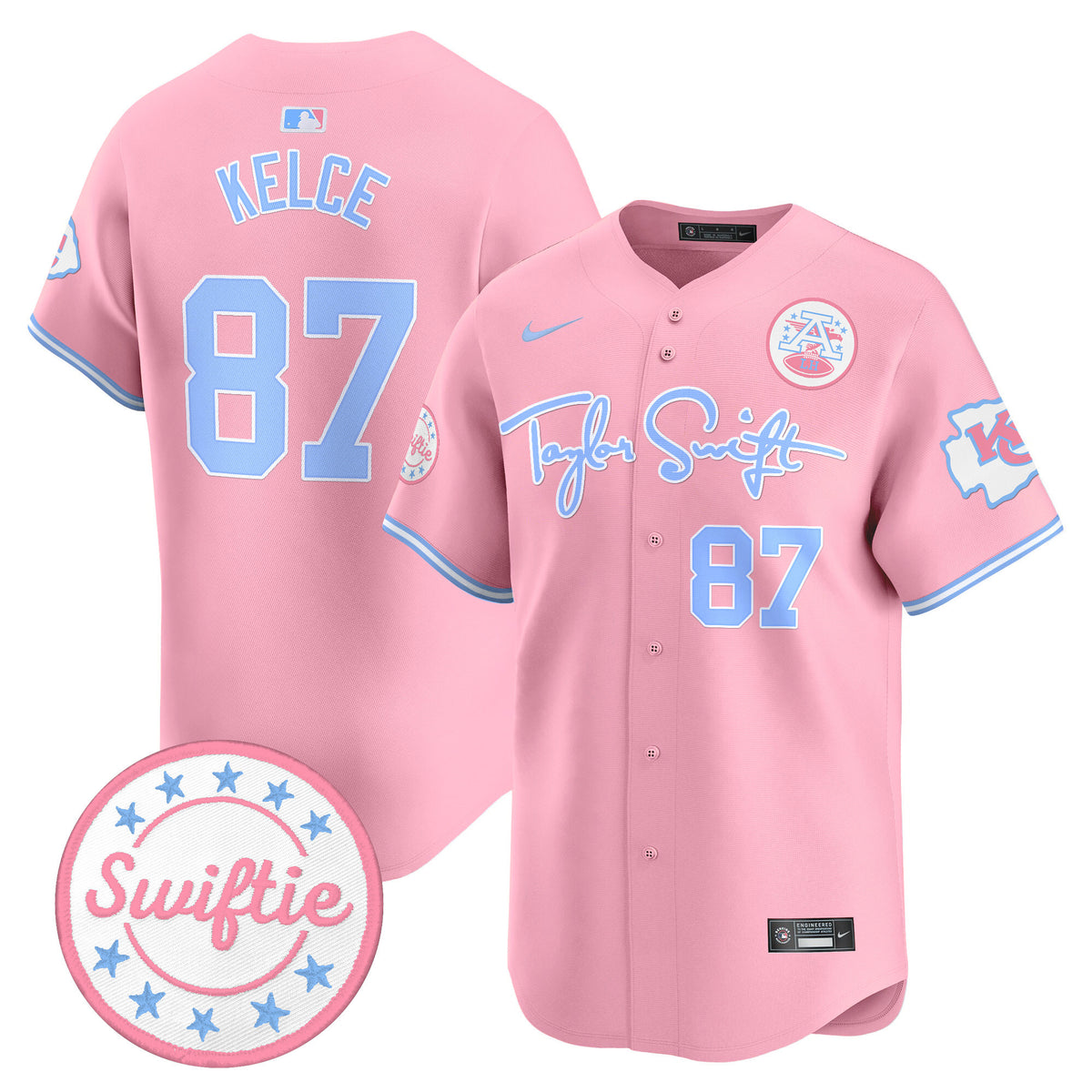 Unisex Chiefs Taylor Swift Bubblegum Pink Vapor Premier Limited Jersey - All Stitched — view 1