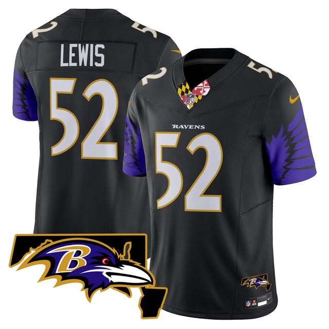 Men's Ravens Maryland Patch Vapor Limited Jersey V2 - All Stitched - Purple Limited - Derrick Henry — view 1