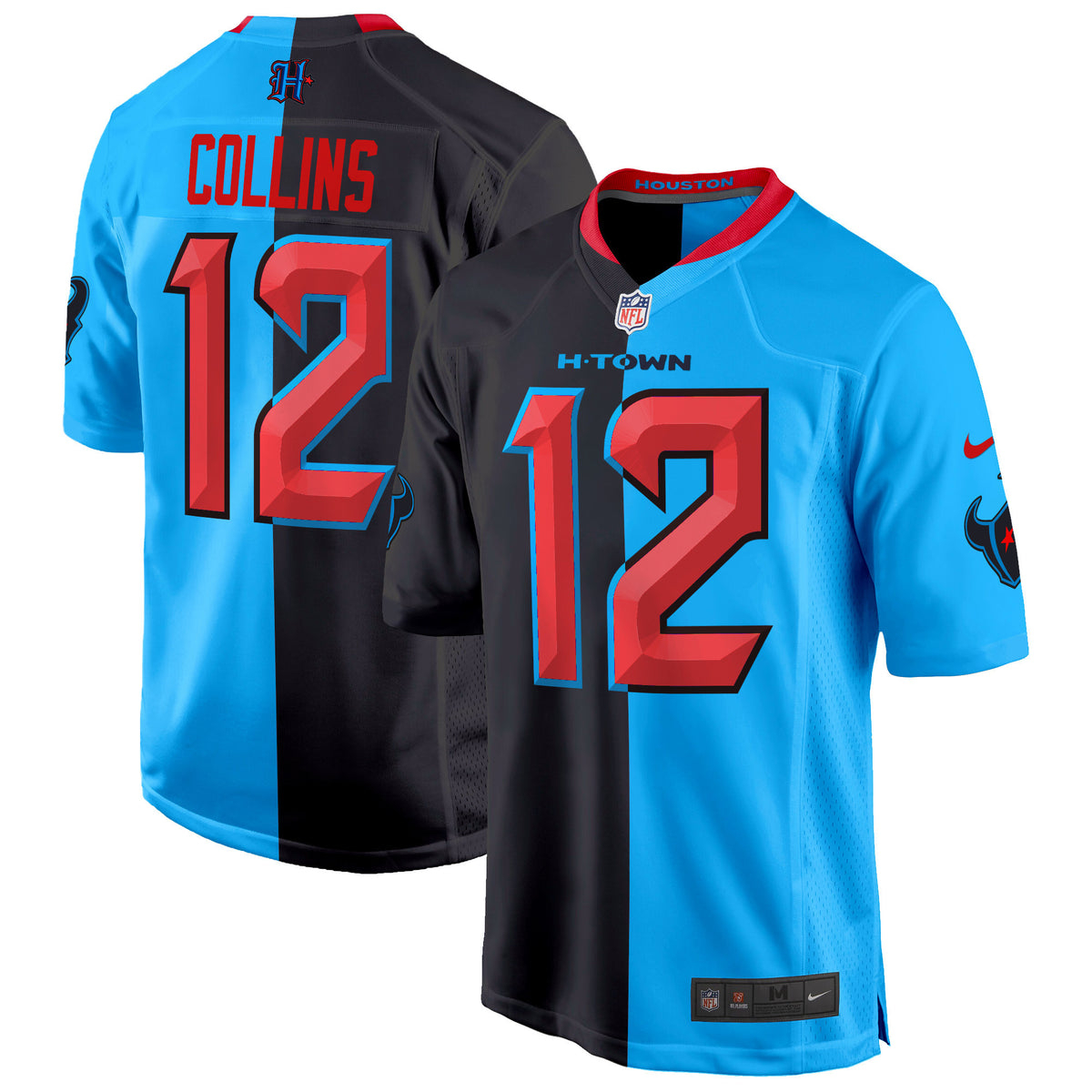 Men's Houston Texans 2024 Game Jersey - All Stitched - Split - Nico Collins — view 1