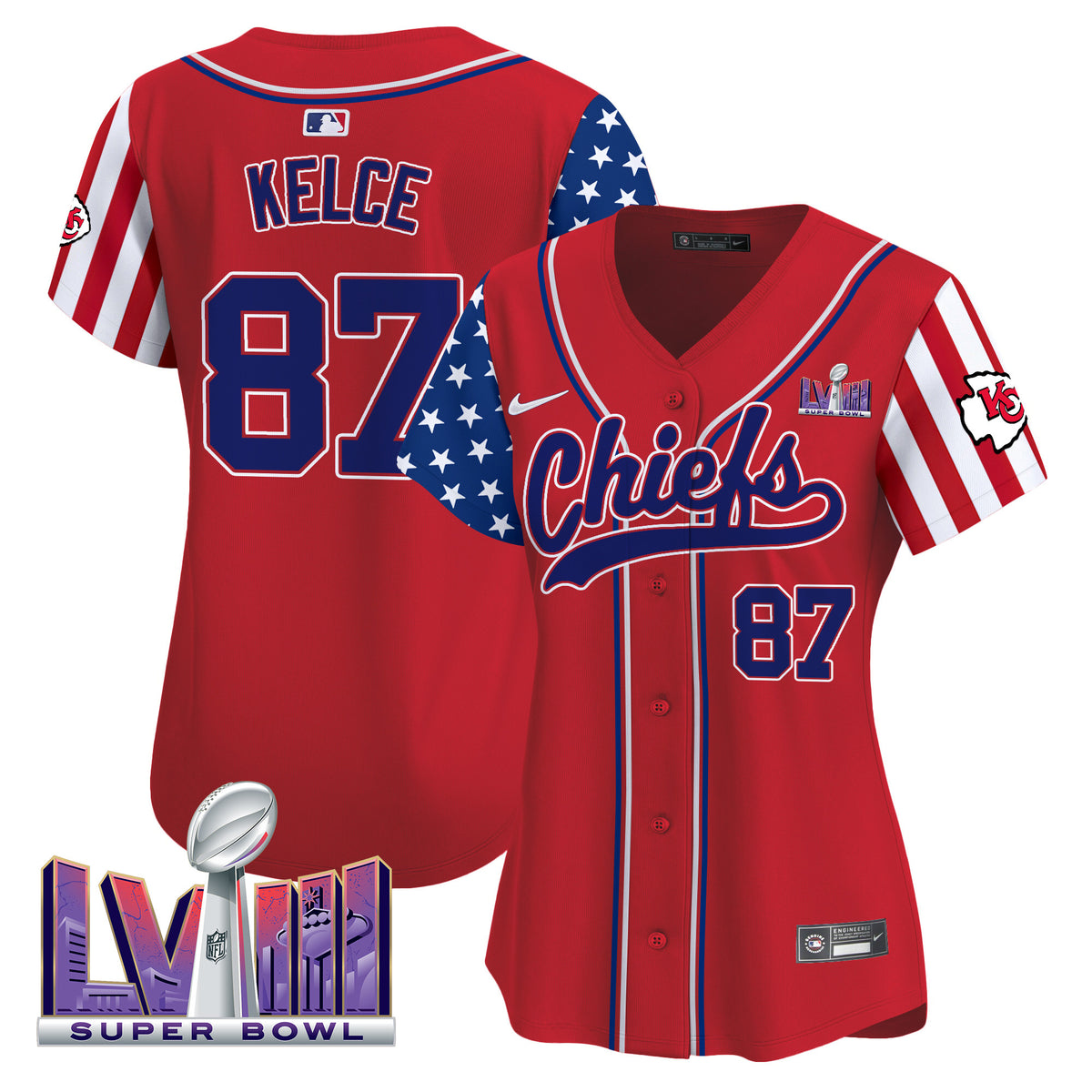 Women's Chiefs 2024 American Style Vapor Premier Limited Jersey - All Stitched - Red - Travis Kelce — view 1