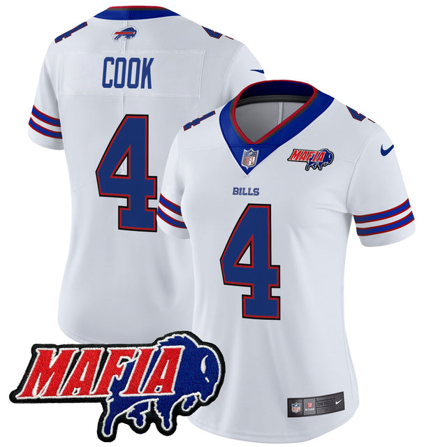 Women's Buffalo Bills 2025 Bills Mafia Patch Vapor Limited Jersey - All Stitched - White - James Cook — view 1