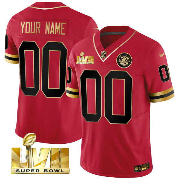 Chiefs Throwback Limited Vapor Custom Jersey - All Stitched - Black Red — view 1