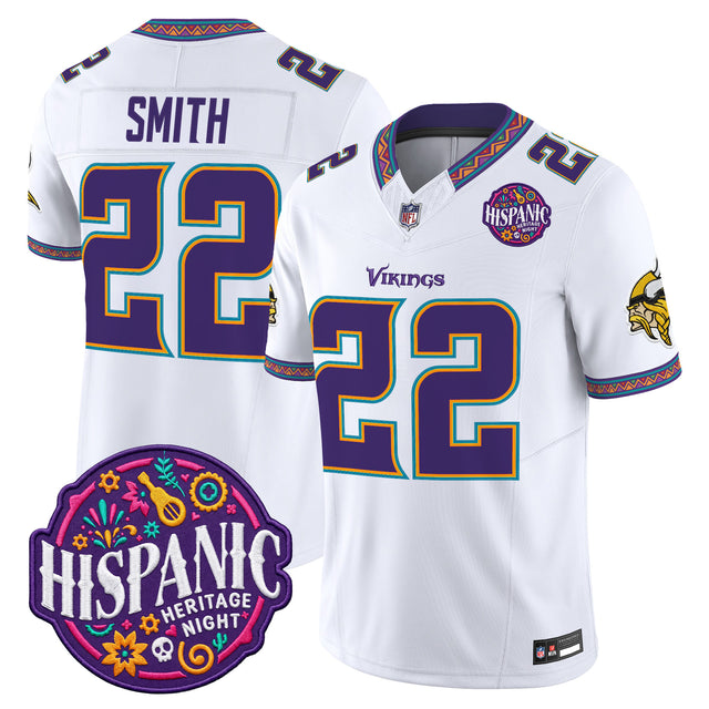 Men's Minnesota Vikings 2026 Latino Heritage Month Vapor Limited Jersey - All Stitched - White - Harrison Smith — view 1