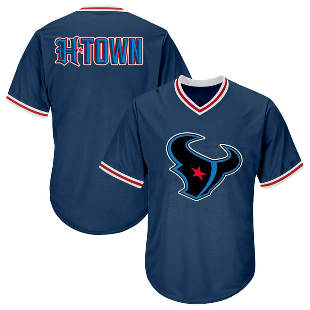 H-TOWN Pullover Houston Texans Jersey - All Stitched - Navy — view 1