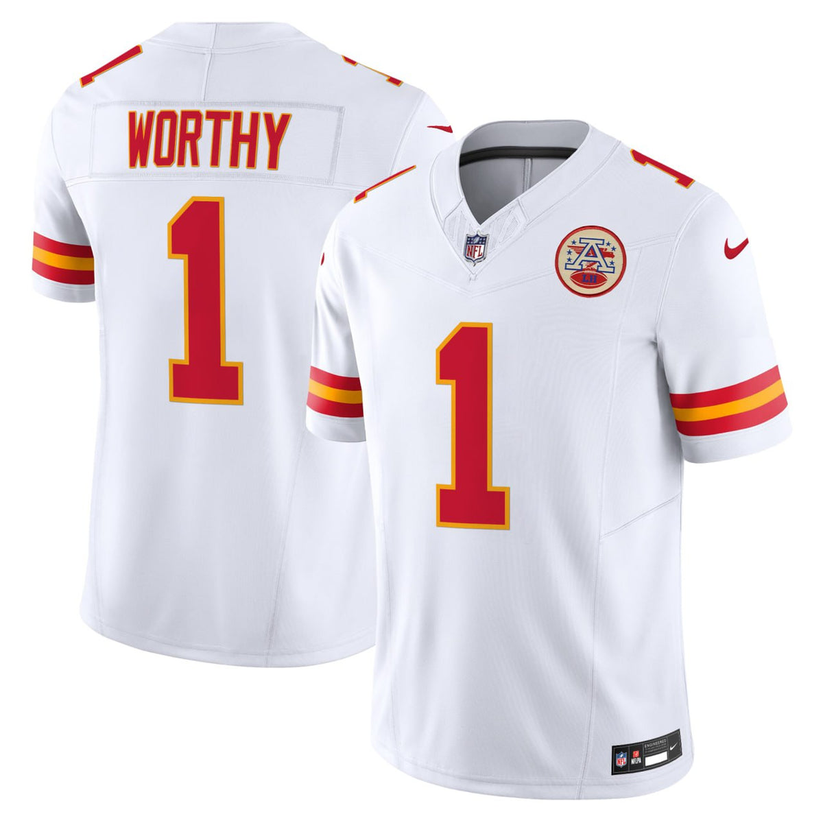 Xavier Worthy Kansas City Chiefs Jersey - All Stitched - White — view 1