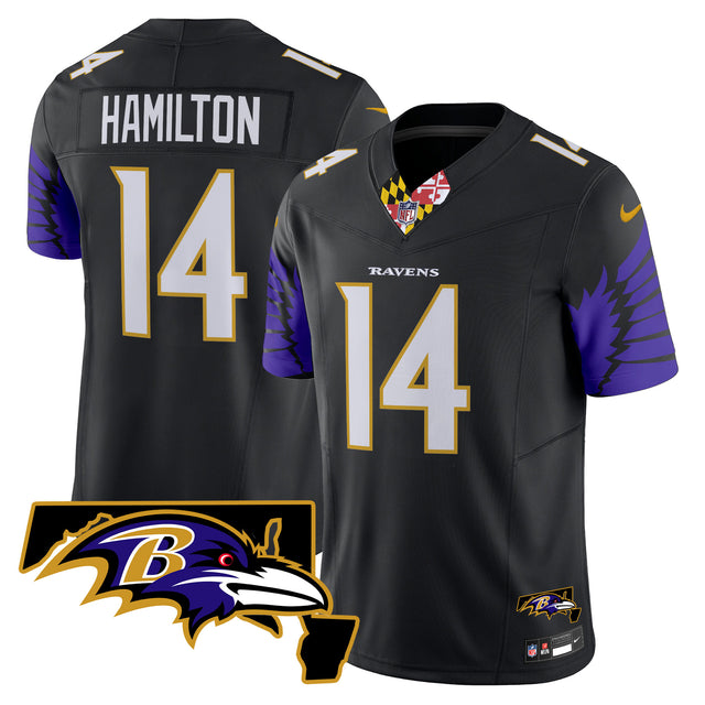 Men's Ravens Maryland Patch Vapor Limited Jersey V2 - All Stitched - Purple Limited - Derrick Henry — view 1