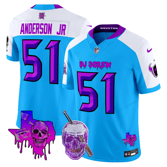 Men's Houston Texans DJ Screw Vapor Limited Jersey - All Stitched - Blue Alternate - Will Anderson Jr — view 1