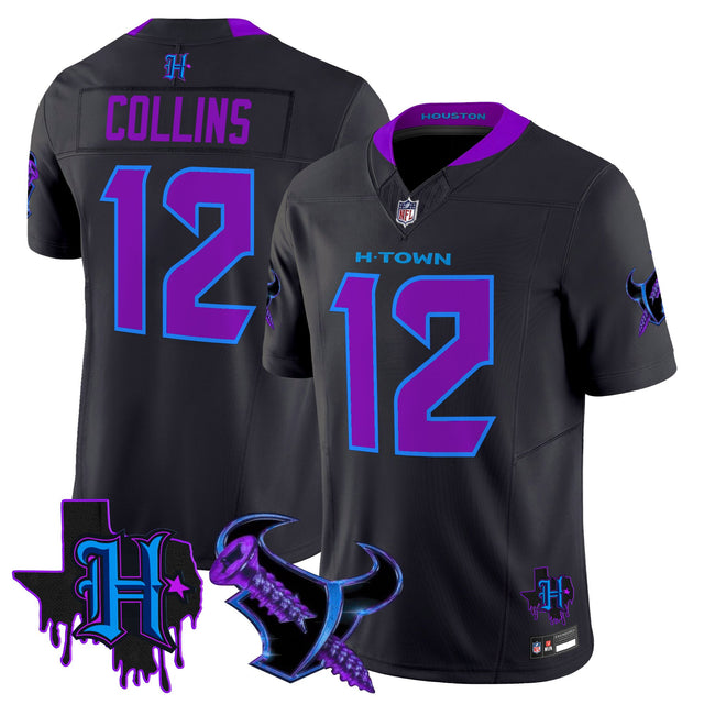 Men's Houston Texans DJ Screw Vapor Limited Jersey - All Stitched - Navy - Nico Collins — view 1