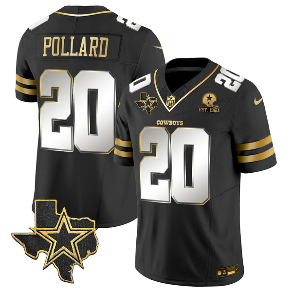 Men's Cowboys Vapor Gold Jersey V2 - All Stitched - Black Limited - Tony Pollard — view 1