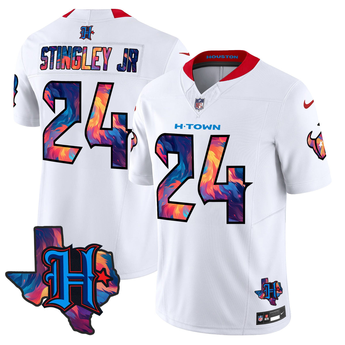 Men's Houston Texans 2024 Special Vapor Limited Jersey - All Stitched - White - Derek Stingley Jr — view 1