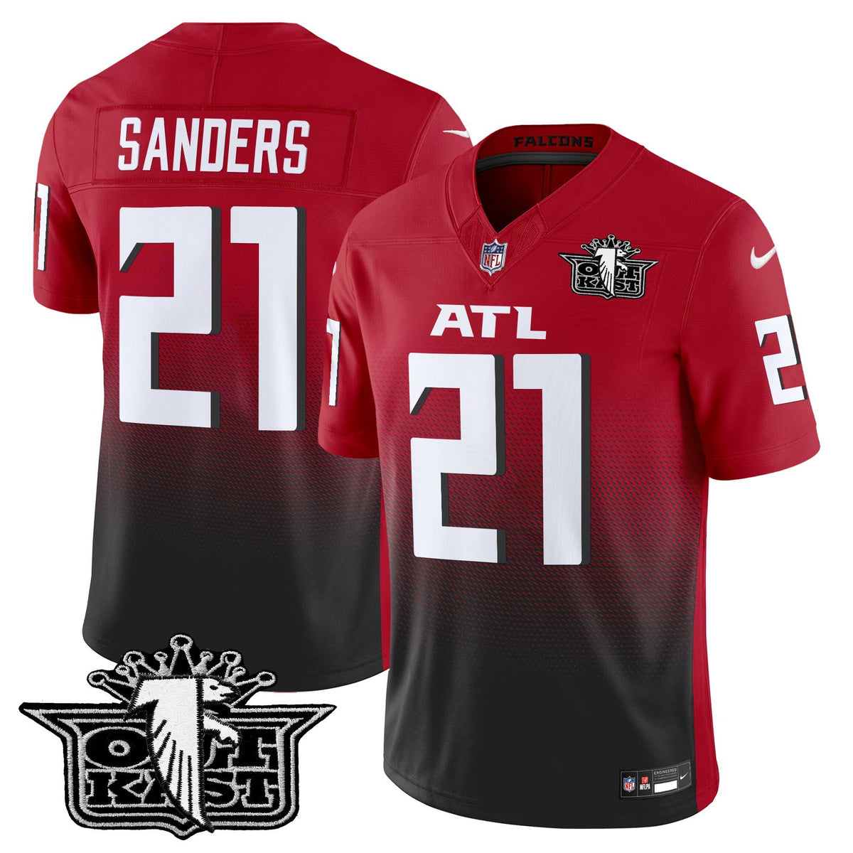 Men's Outkast x Atlanta Falcons 2025 Vapor Limited Jersey - All Stitched - Red - Deion Sanders — view 1