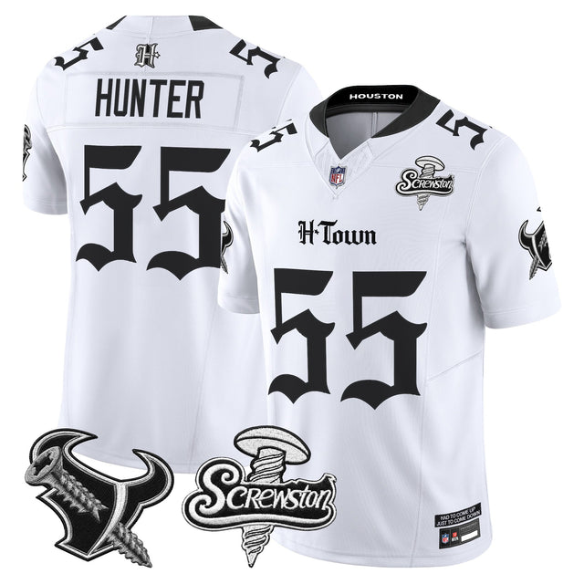 Men's Houston Texans DJ Screw Vapor Limited Jersey - Gothic Edition - All Stitched - White - Danielle Hunter — view 1